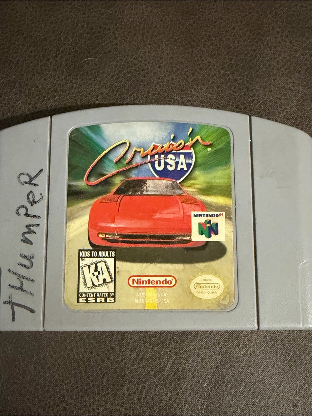 Nintendo Cruis'n USA N64 Cartridge - Gray Shell with Red Car Label